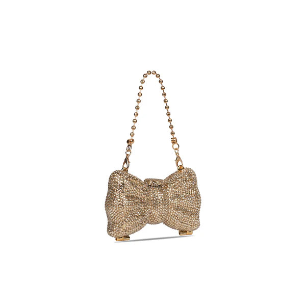 Champagne Bow Swarovski Clutch