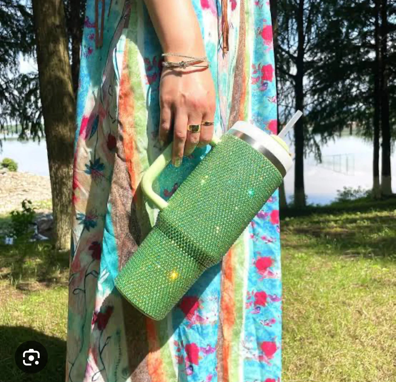 Diamond-Design Insulated Tumbler