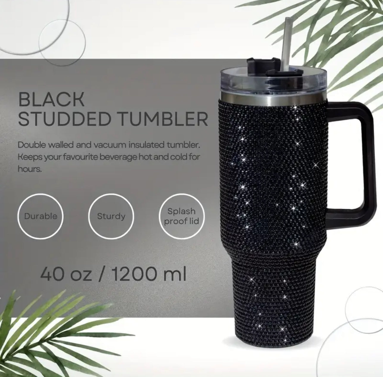 Diamond-Design Insulated Tumbler