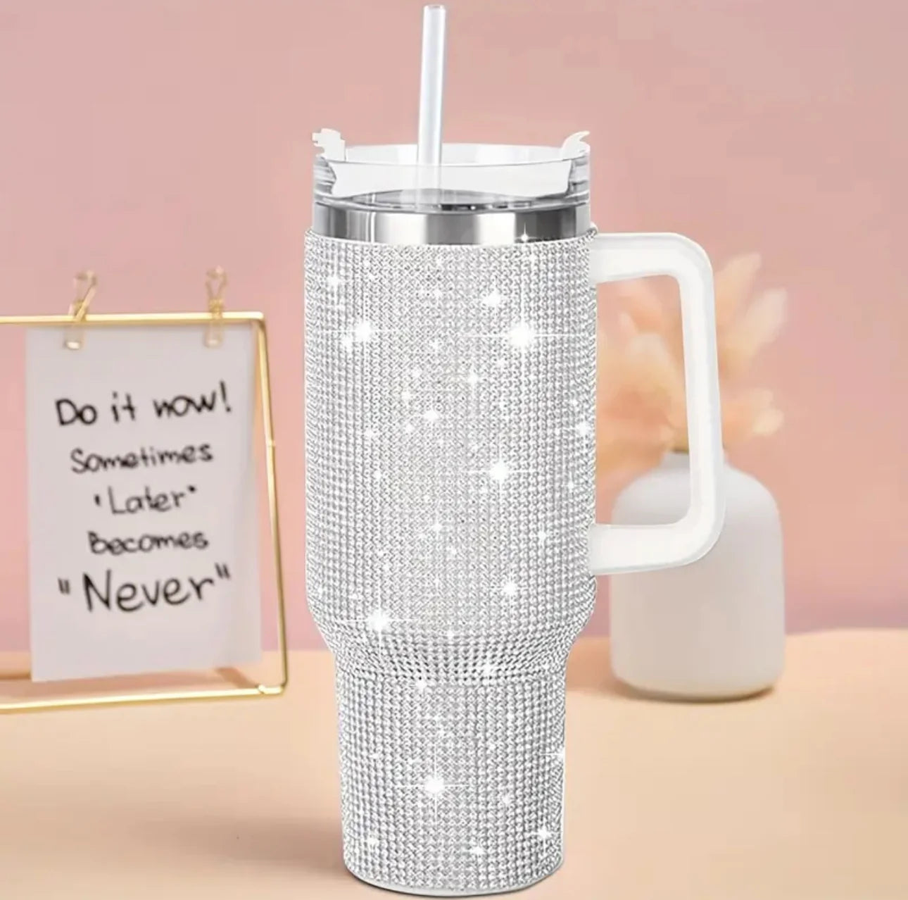 Diamond-Design Insulated Tumbler