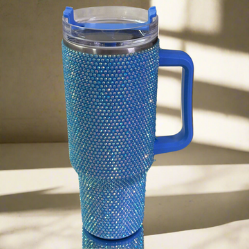 Diamond-Design Insulated Tumbler (light blue)