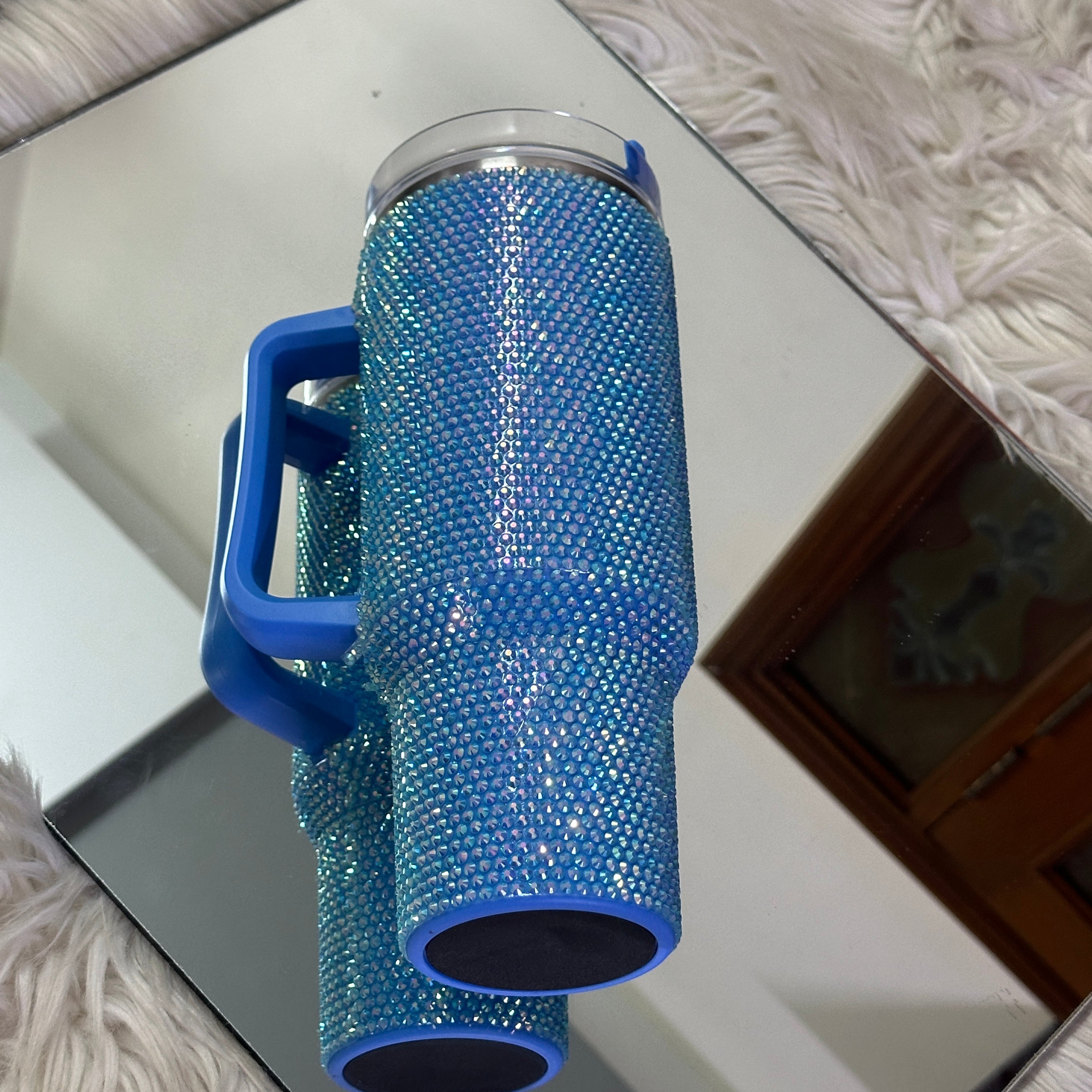Diamond-Design Insulated Tumbler (light blue)