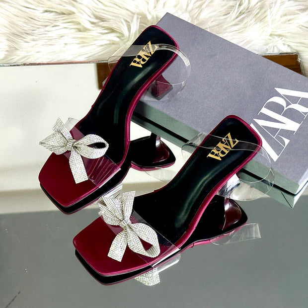 TRANSPERENT  BOWSTRAP KITTI HEEL