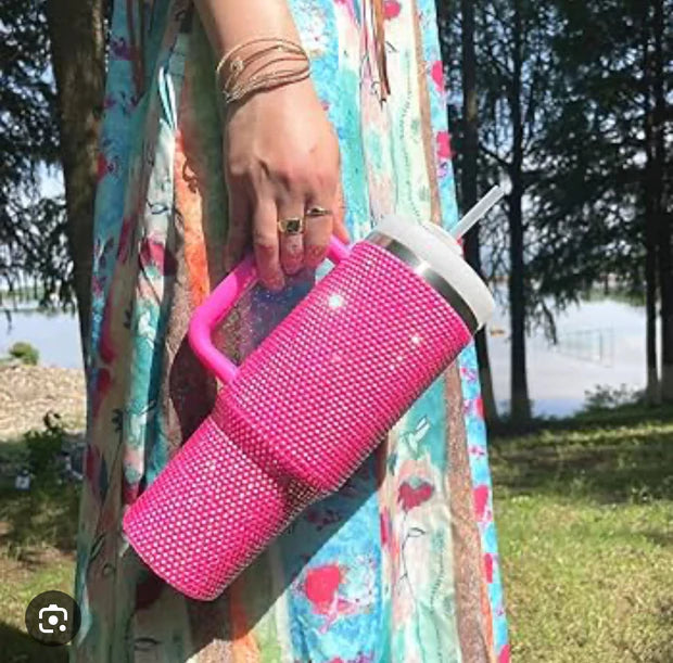 Diamond-Design Insulated Tumbler