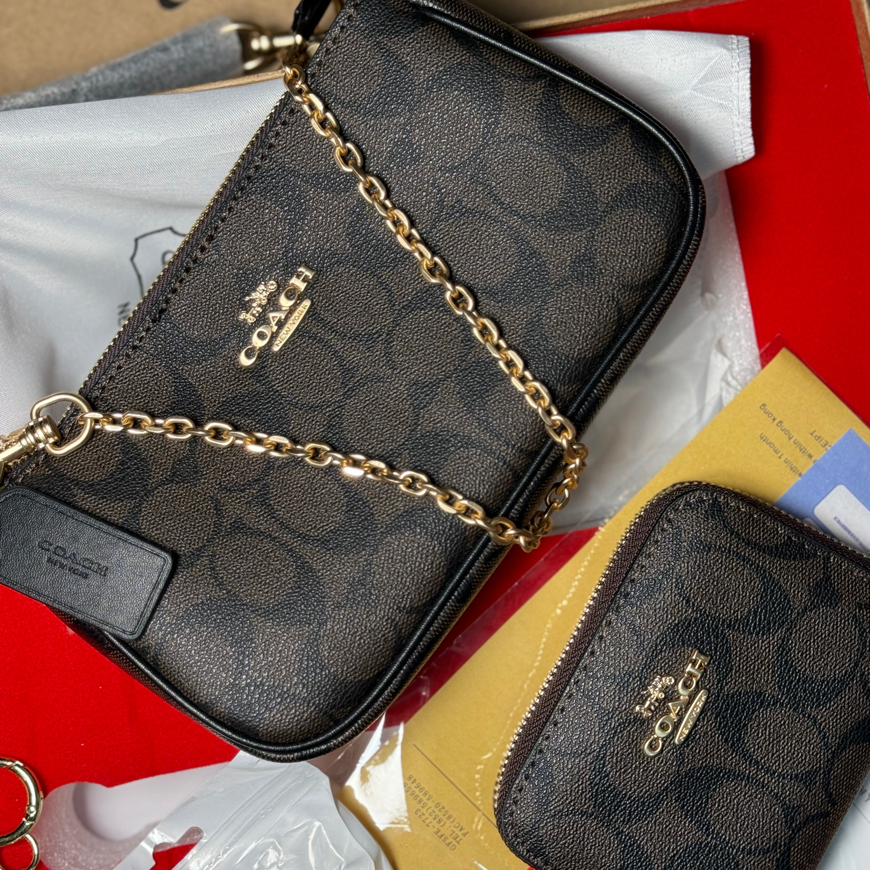 New Coach Coffee Set With Keychain £ Card Wallet