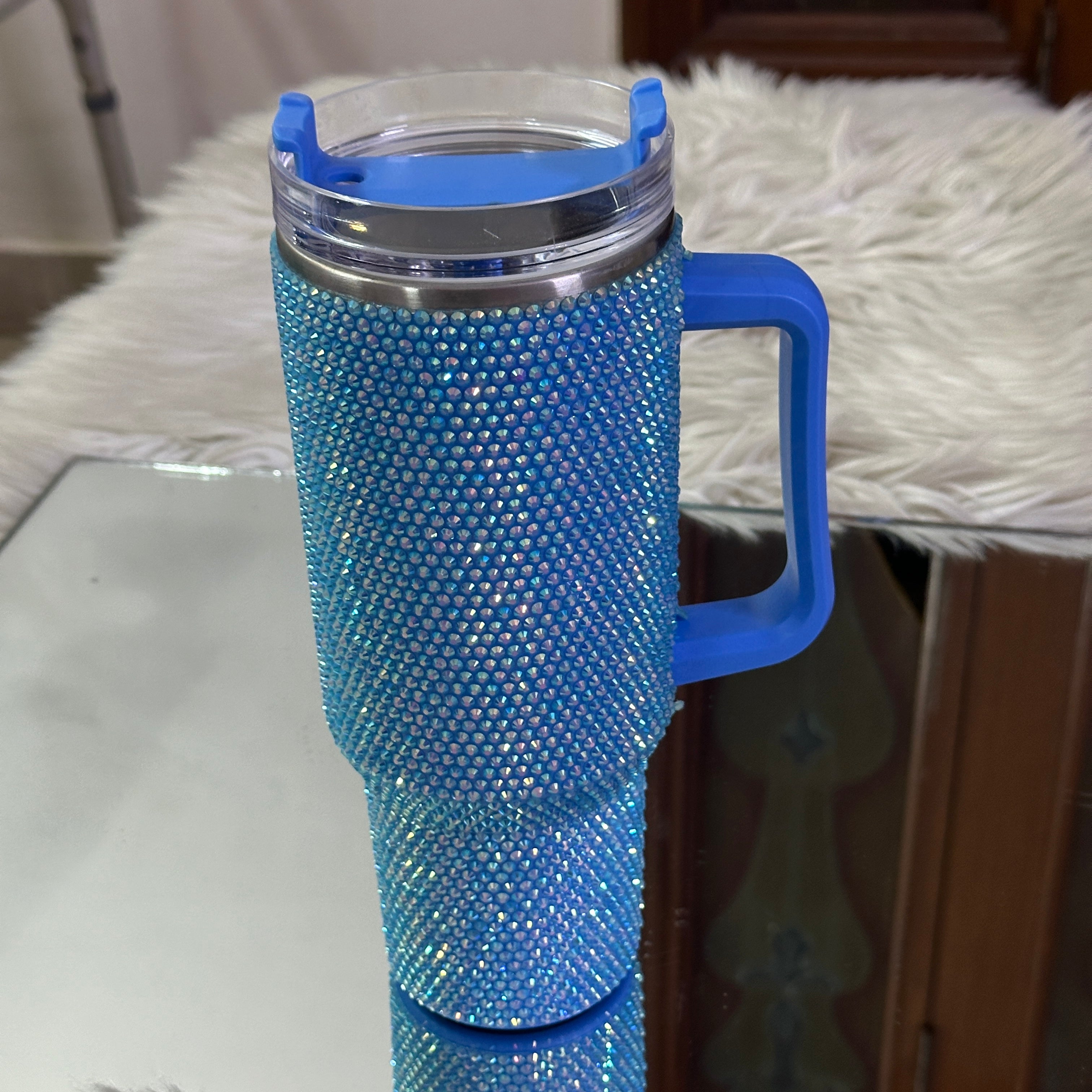 Diamond-Design Insulated Tumbler (light blue)