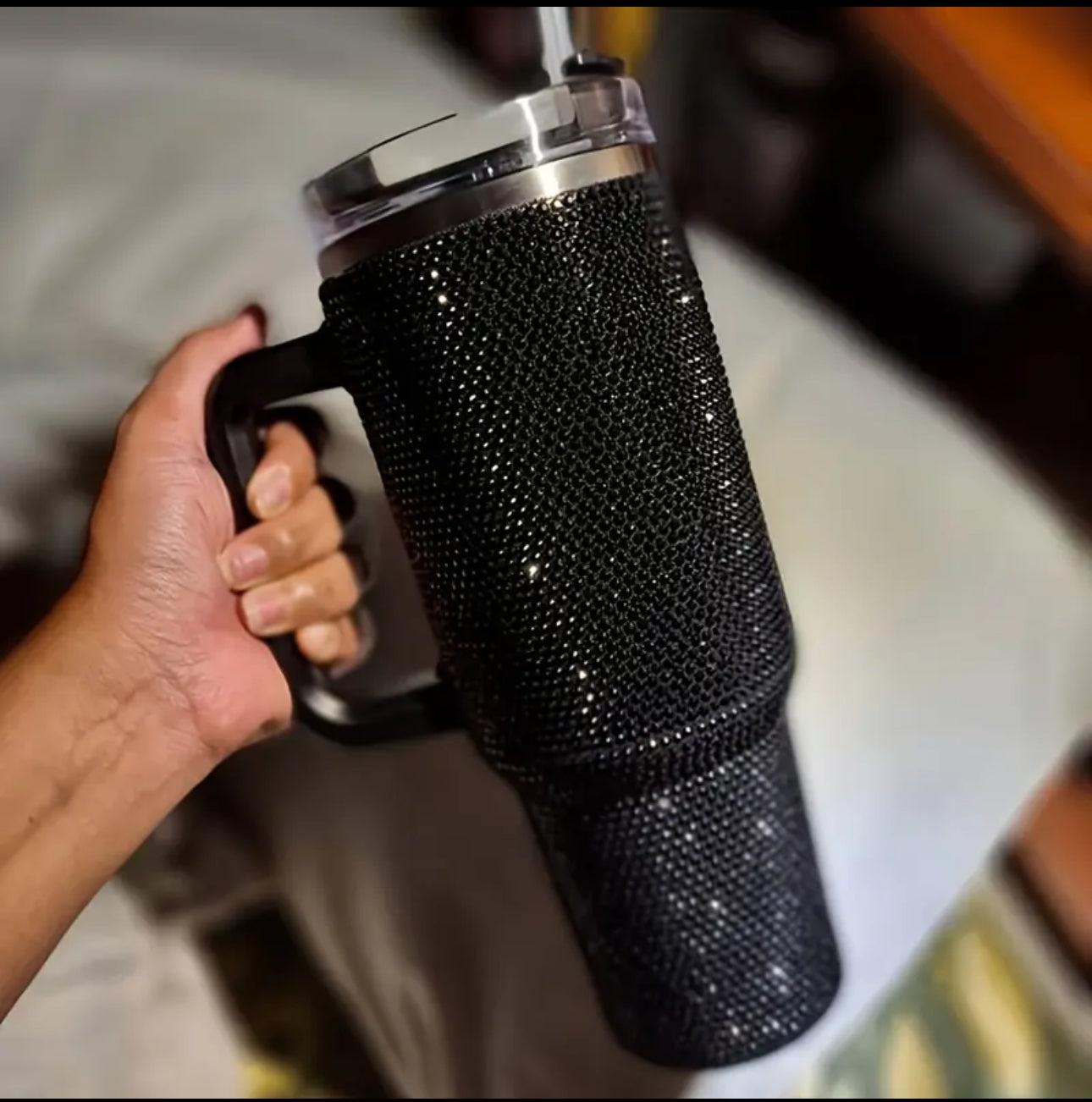 Diamond-Design Insulated Tumbler