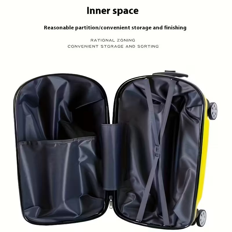 Ride-On Car Shaped Travel Suitcase Luggage Trolley Red