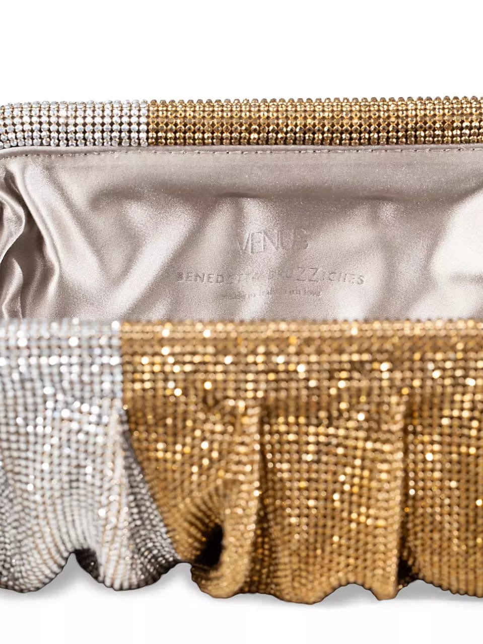 Benedetta Bruzziches
Venus La Grande Metallic Crystal 2 tone Clutch Bag