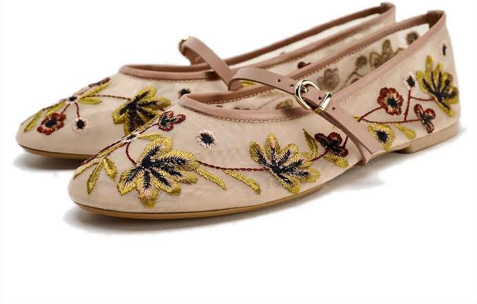 Multi Floral Embroidery Pumps