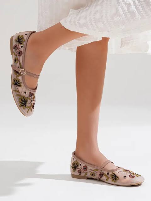 Multi Floral Embroidery Pumps