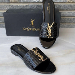 YSL SLIDES ( BLACK )