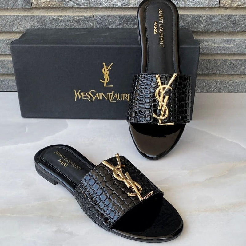 YSL SLIDES ( BLACK )
