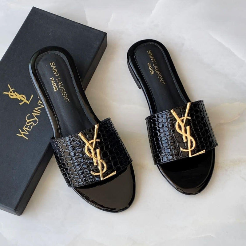 YSL SLIDES ( BLACK )