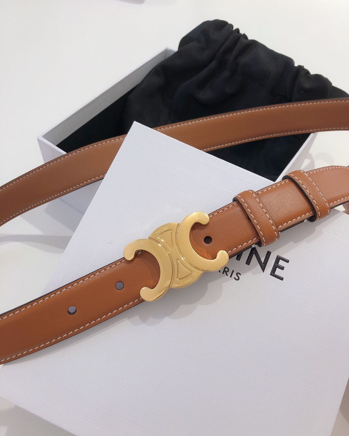 Celine Brand Premium Series Brown Belt With Brand Box