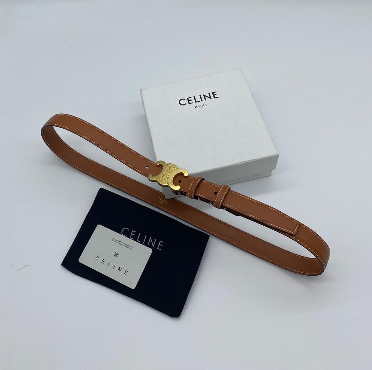 Celine Brand Premium Series Brown Belt With Brand Box