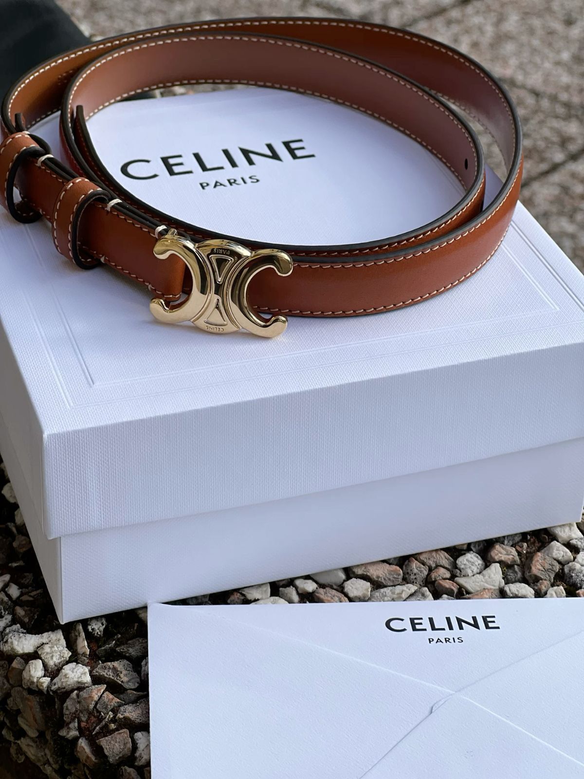 Celine Brand Premium Series Brown Belt With Brand Box