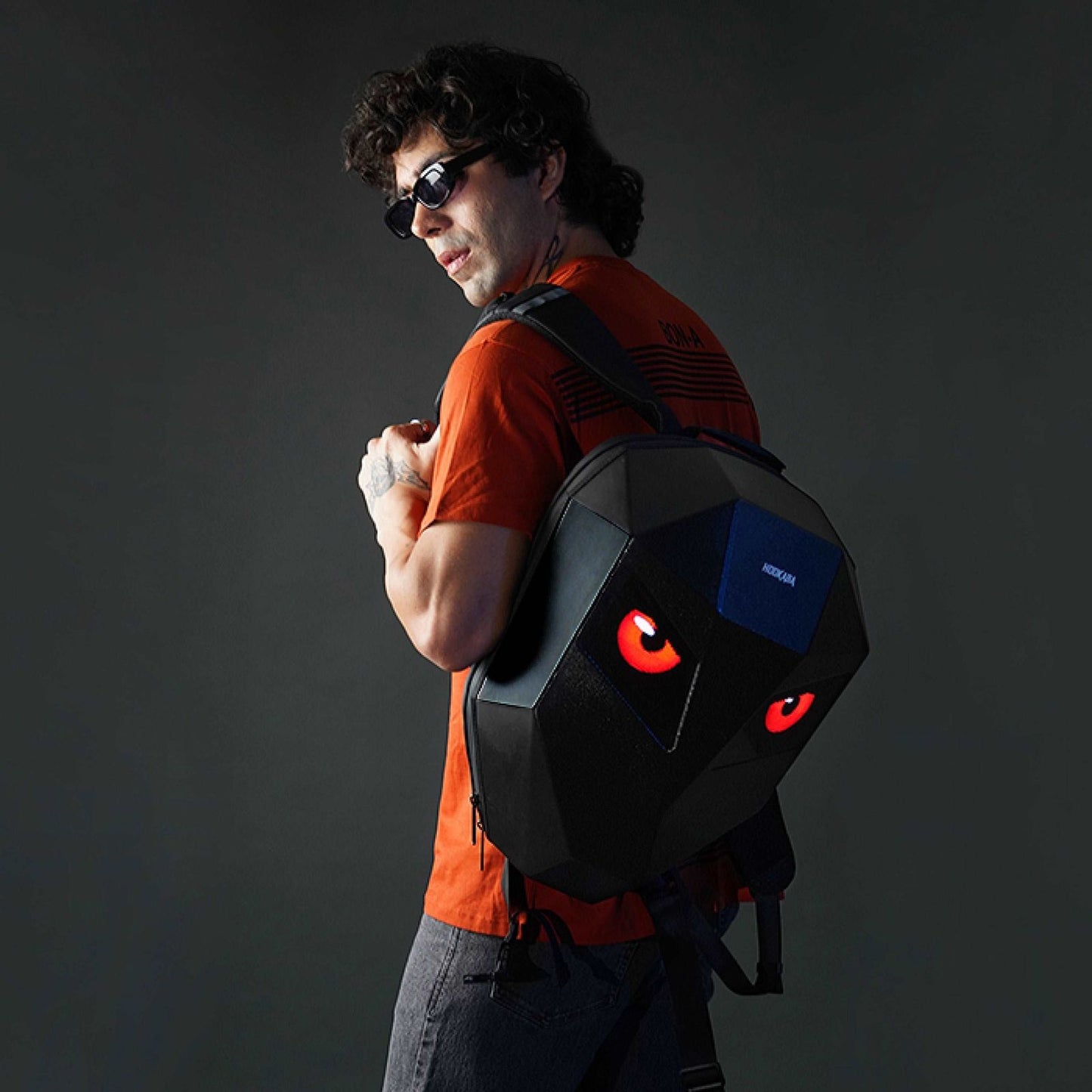 Backpack LED Motorcycle Shoulder Bag Hard Shell Waterproof