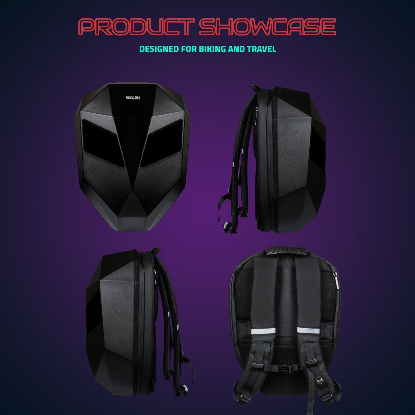 Backpack LED Motorcycle Shoulder Bag Hard Shell Waterproof