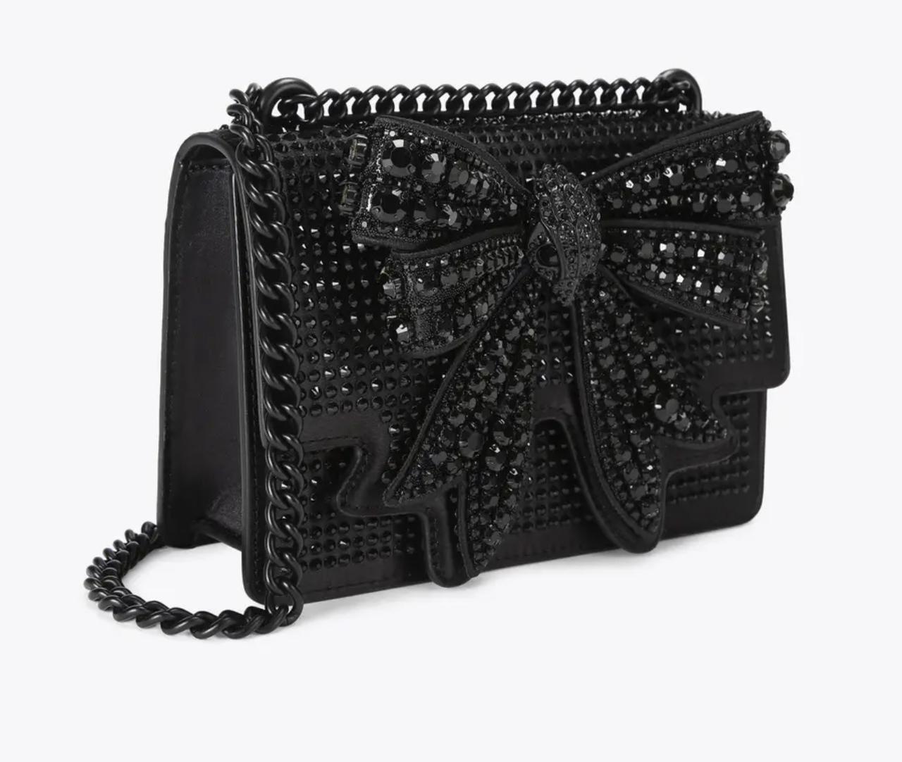 Kurt Geiger  Luxe Noir Crystal Bow Bag