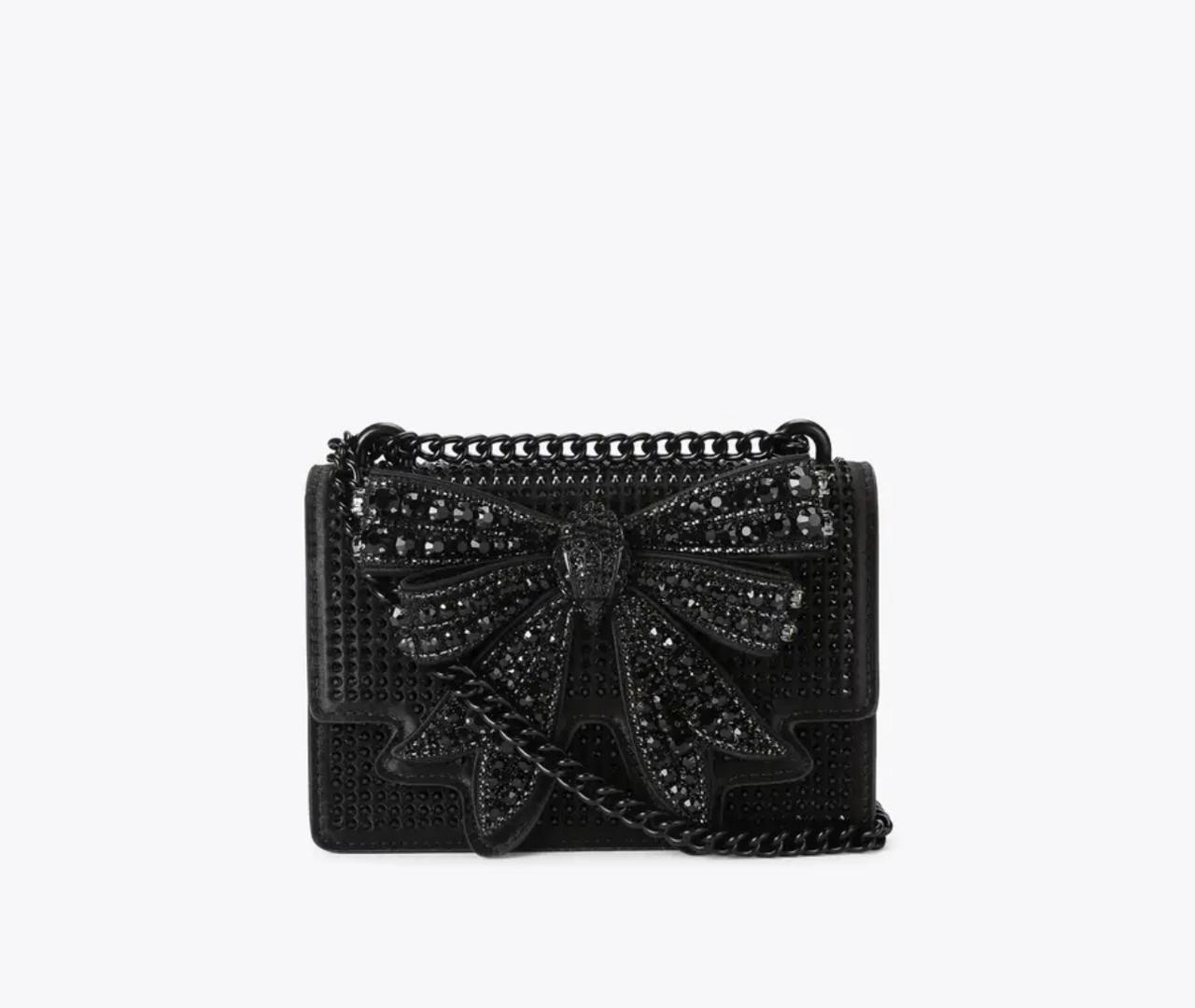 Kurt Geiger  Luxe Noir Crystal Bow Bag