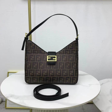 Fendi Zucca V-Shaped Mamma Bucket Shoulder Bag
