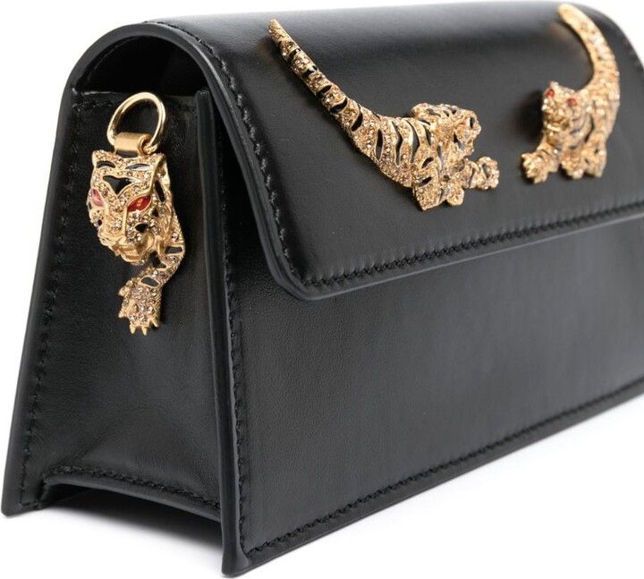 Roberto Cavalli Tiger-Embellished Shoulder Bag