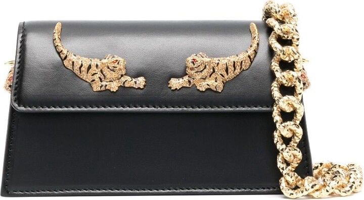 Roberto Cavalli Tiger-Embellished Shoulder Bag