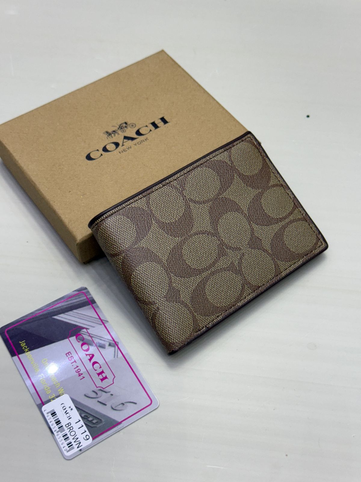 Coach Wallet Brown Print