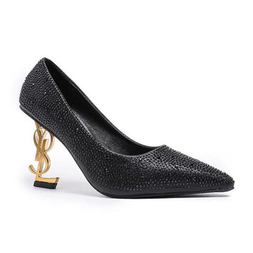 Rhinestone Pointed Toe Heels