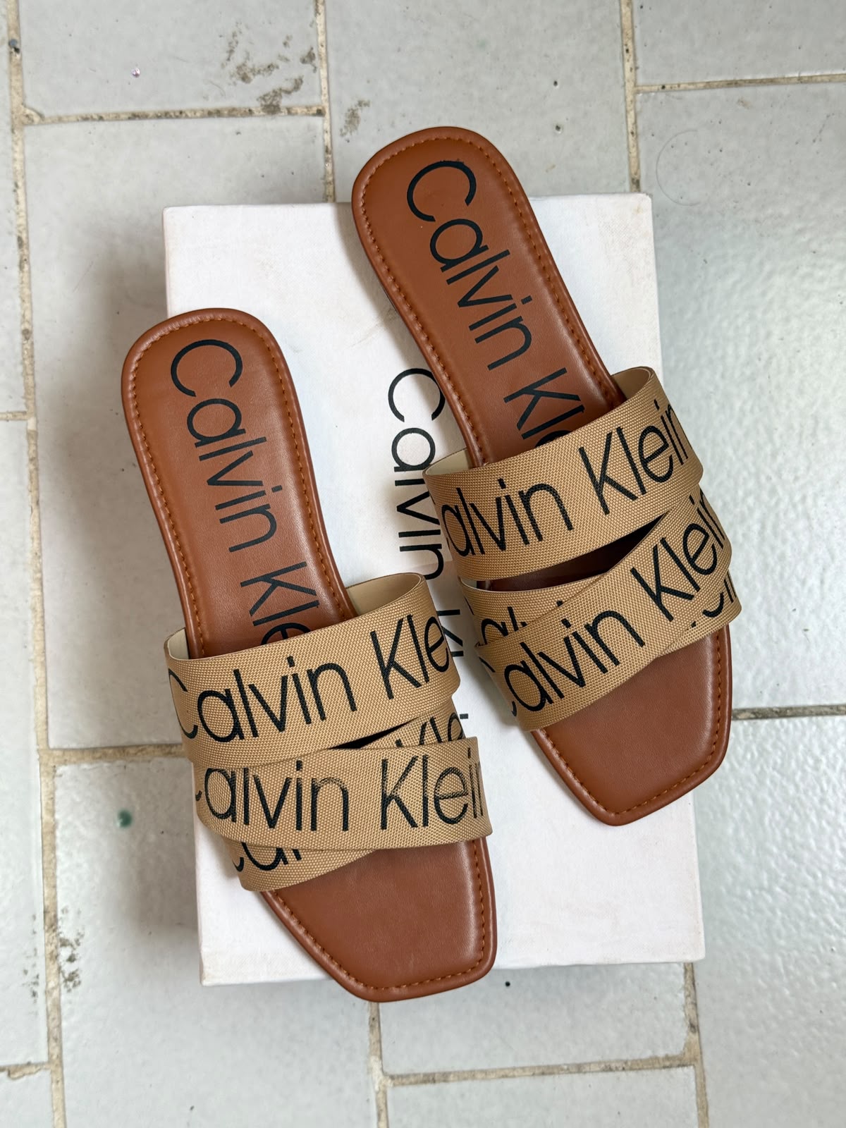 Double Strap Slide Sandals - White