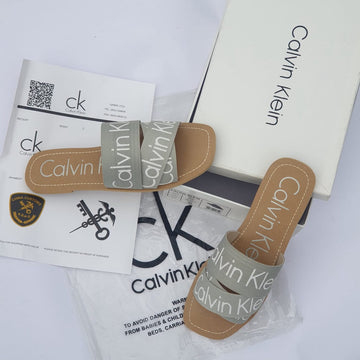 Double Strap Slide Sandals - Gray