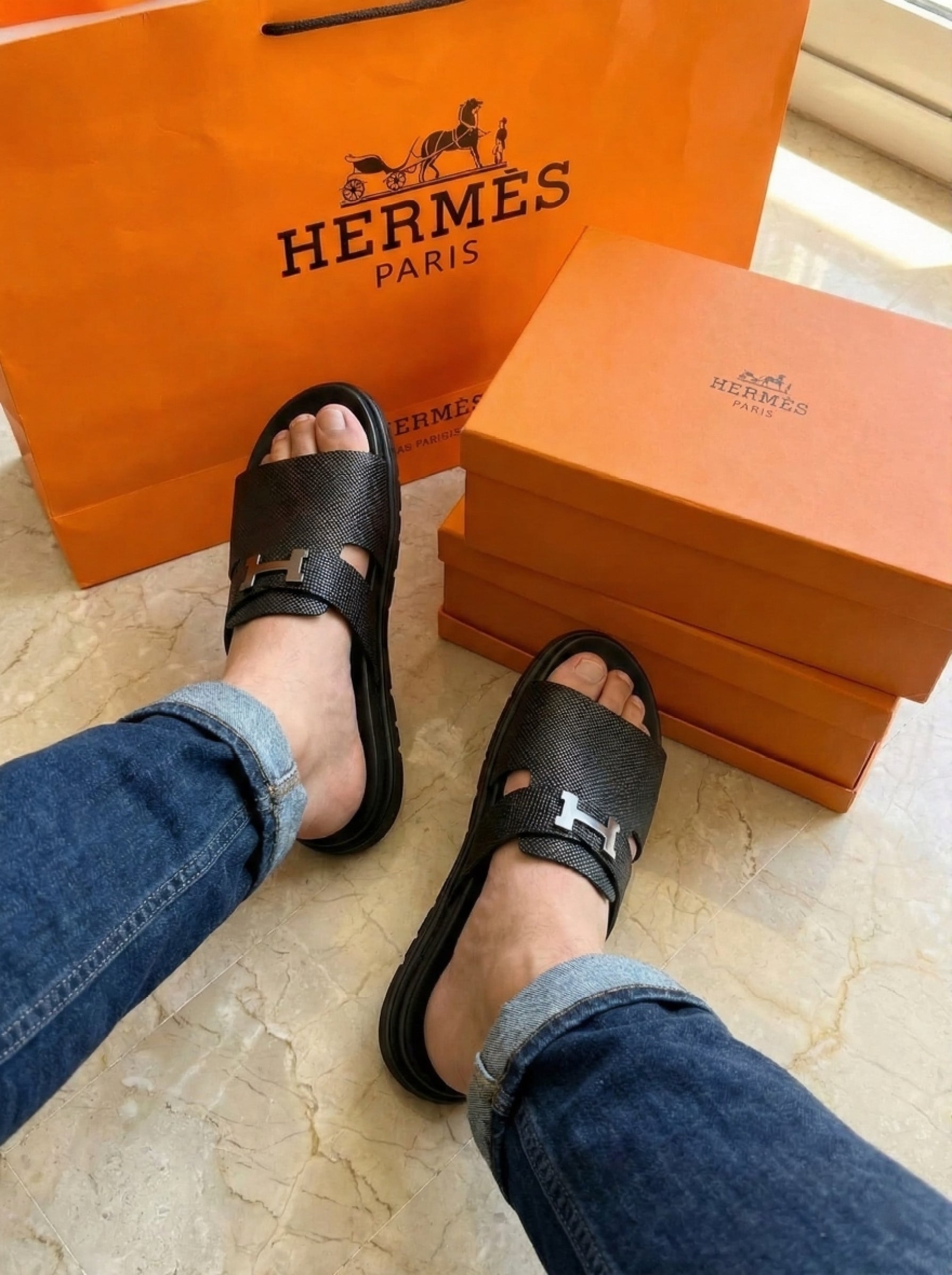 Hermes Men's Slippers