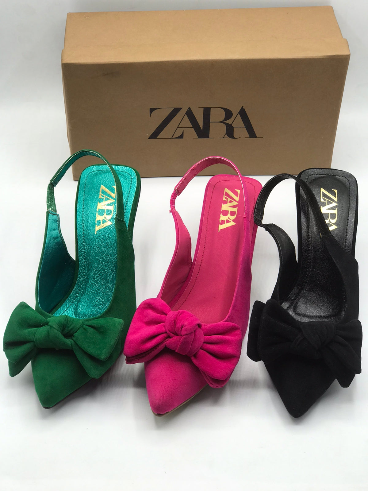 BOW SUEDED HEELS(black) - ZAWJ