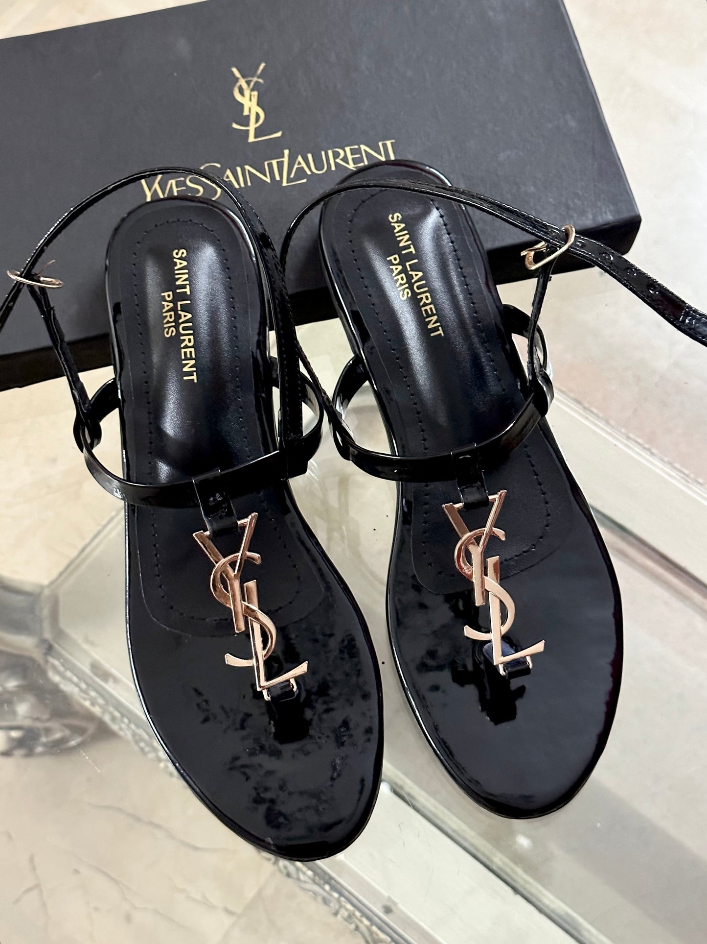 YSL SLIDES (black ) - ZAWJ