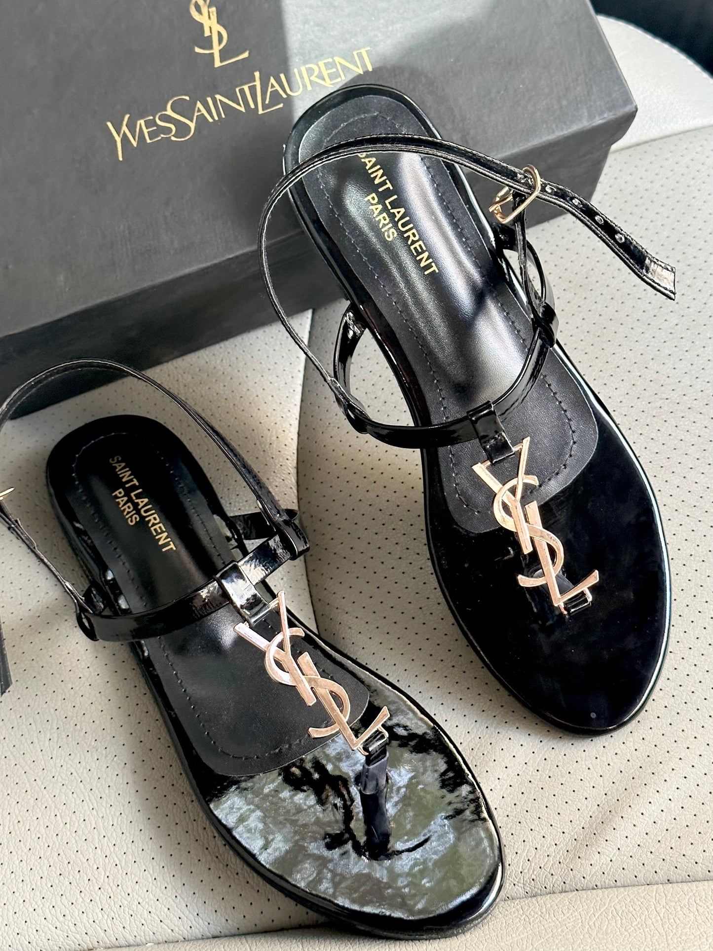 YSL SLIDES (black ) - ZAWJ