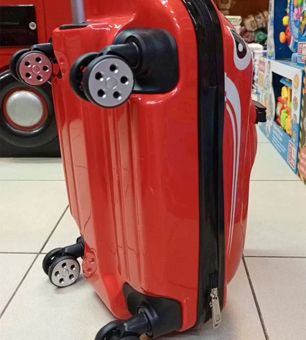 Ride-On Car Shaped Travel Suitcase Luggage Trolley Red