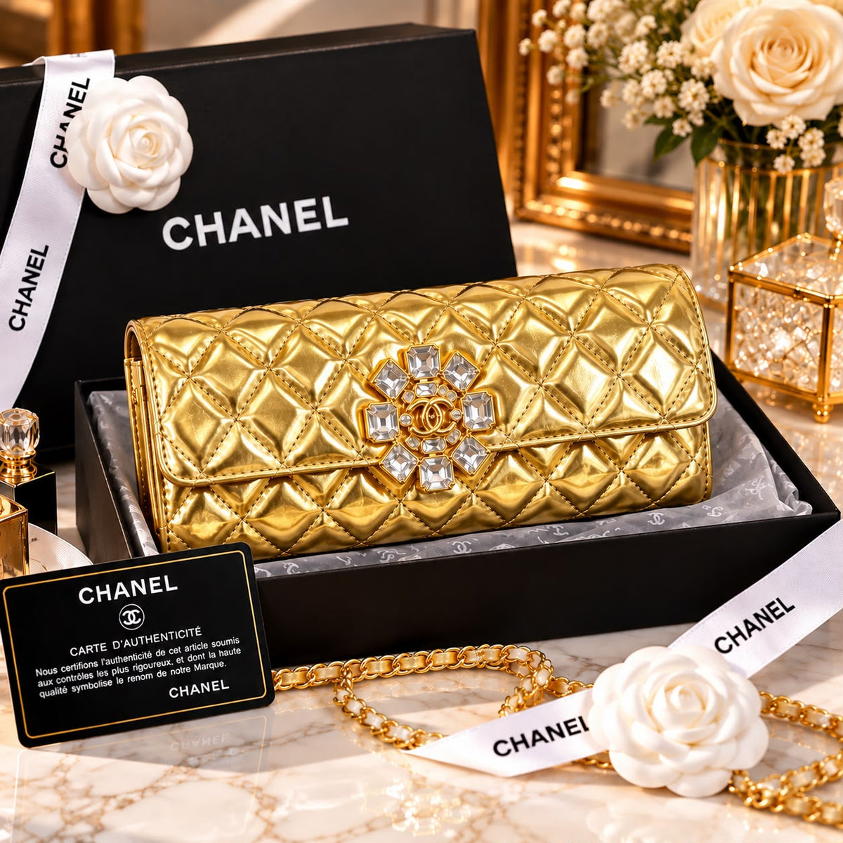 Luxe Diamond Clutch(Premium Quality)(With Box)