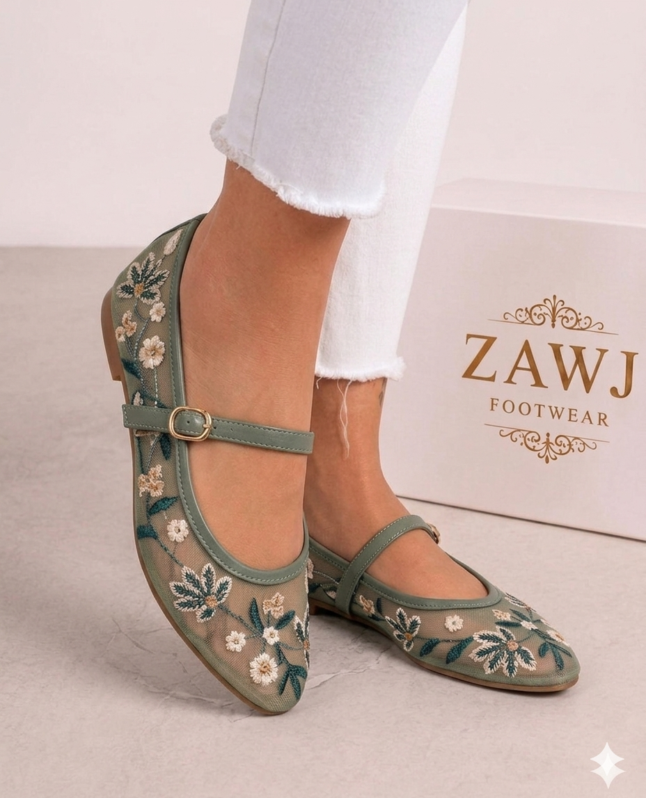 Multi Floral Embroidery Pumps
