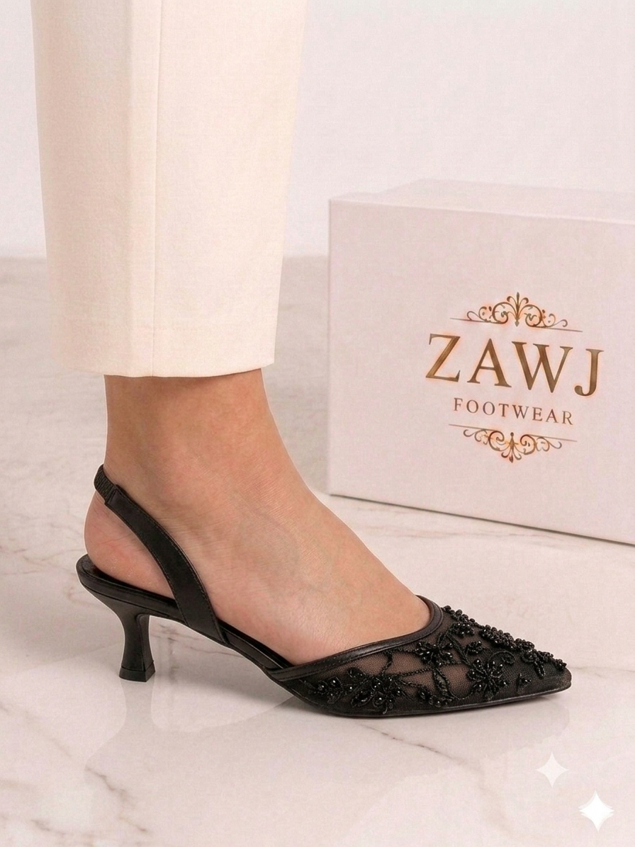 PEARL EMBROIDERY Black