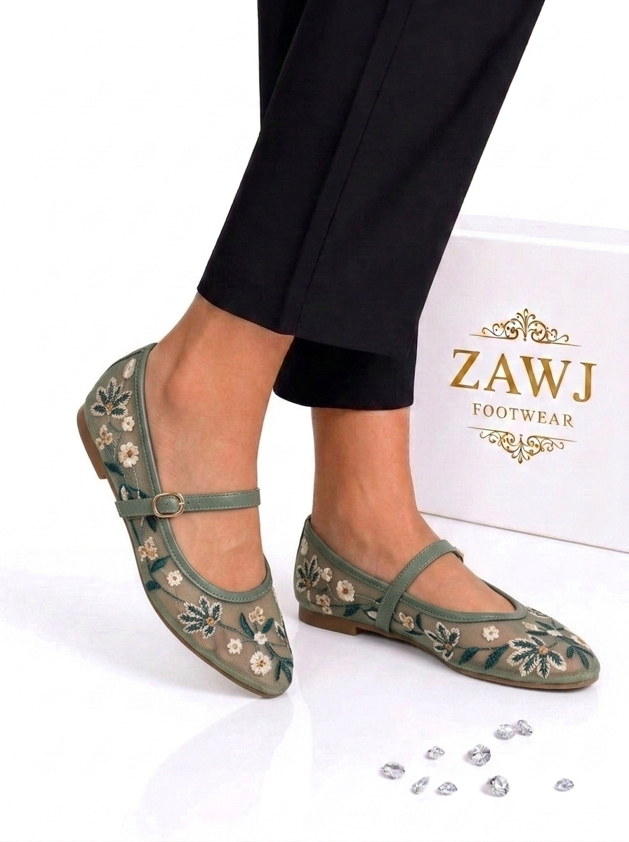 Multi Floral Embroidery Pumps