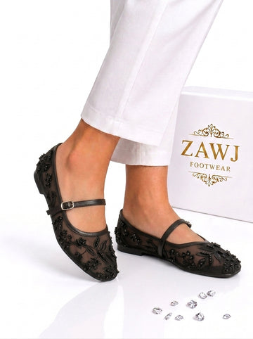 Hand Made EMBROIDERY PUMPS (BLACK)