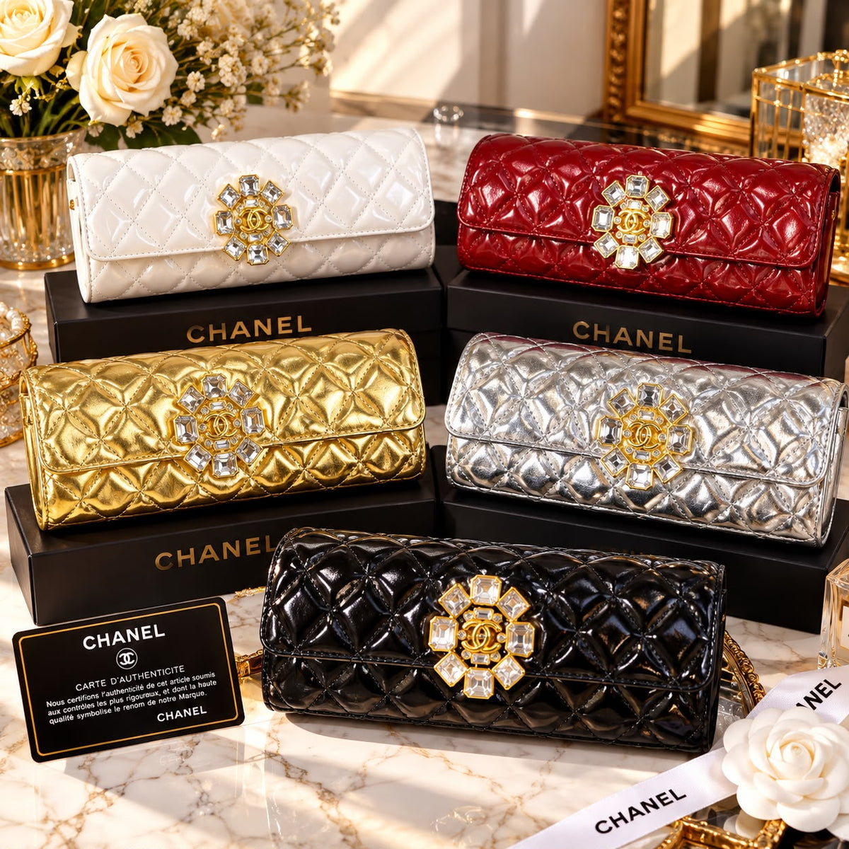 Luxe Diamond Clutch(Premium Quality)(With Box)
