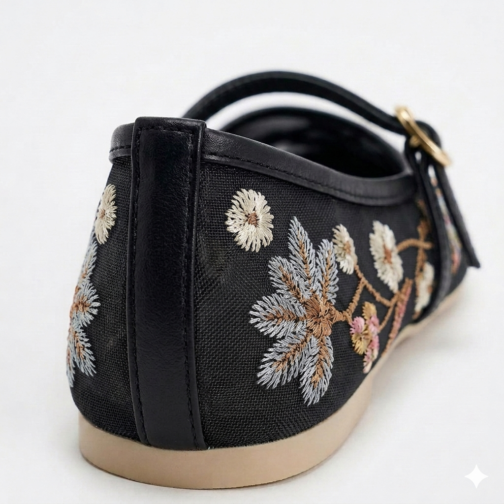 Multi Floral Embroidery Pumps