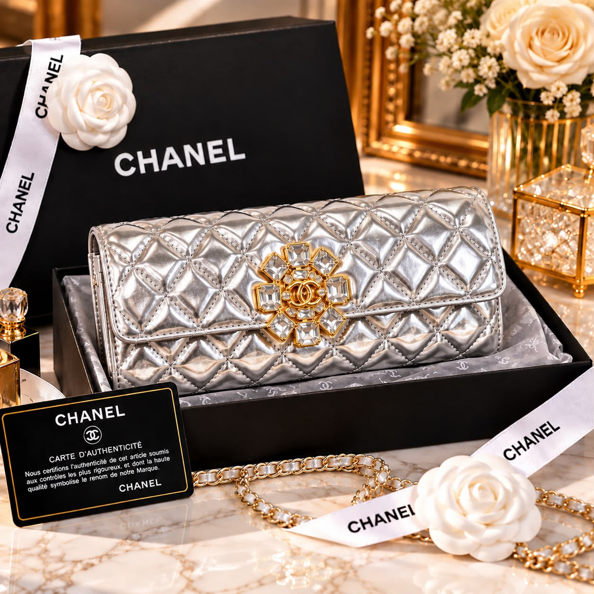 Luxe Diamond Clutch(Premium Quality)(With Box)