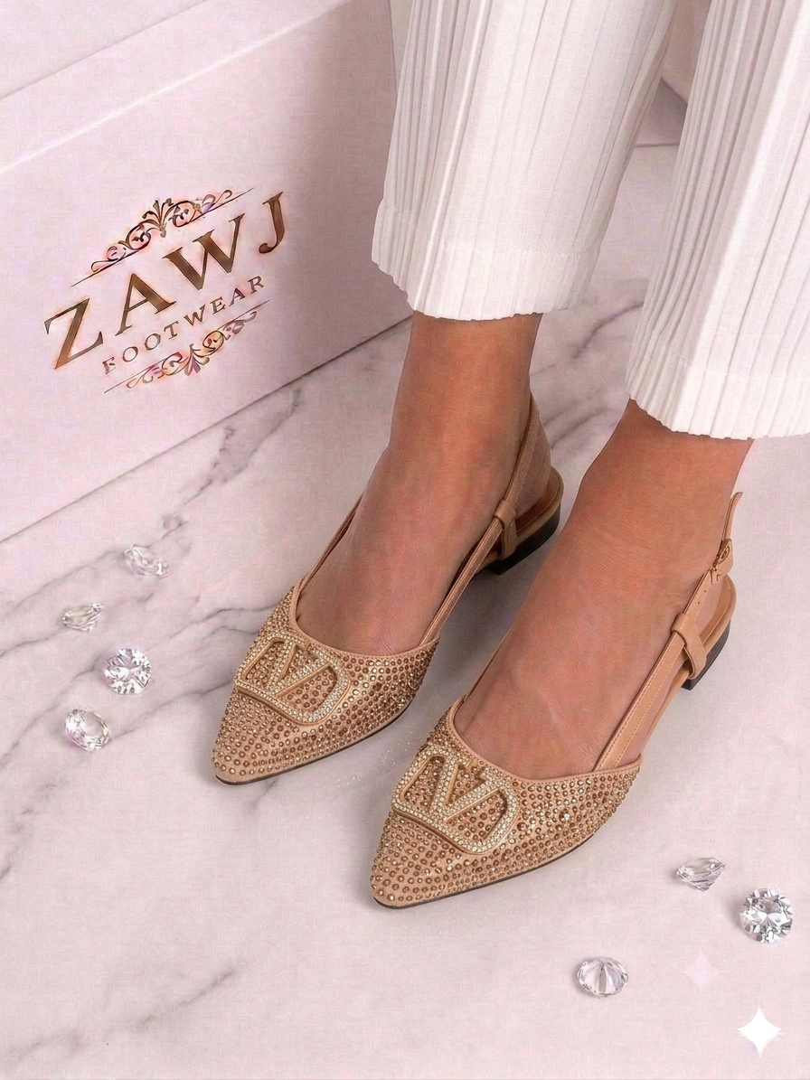 Fancy V Flat Pumps