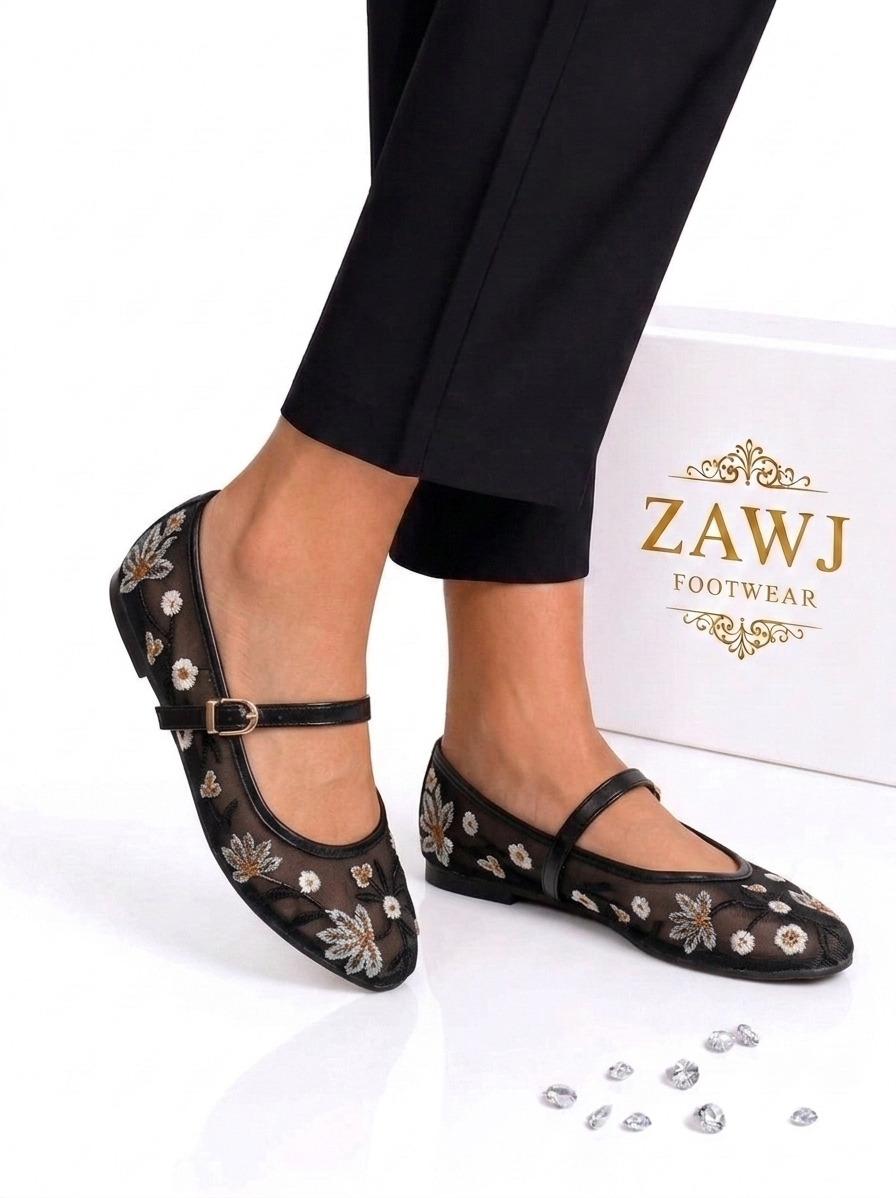 Multi Floral Embroidery Pumps