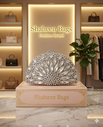 Silver Crystal Clutch