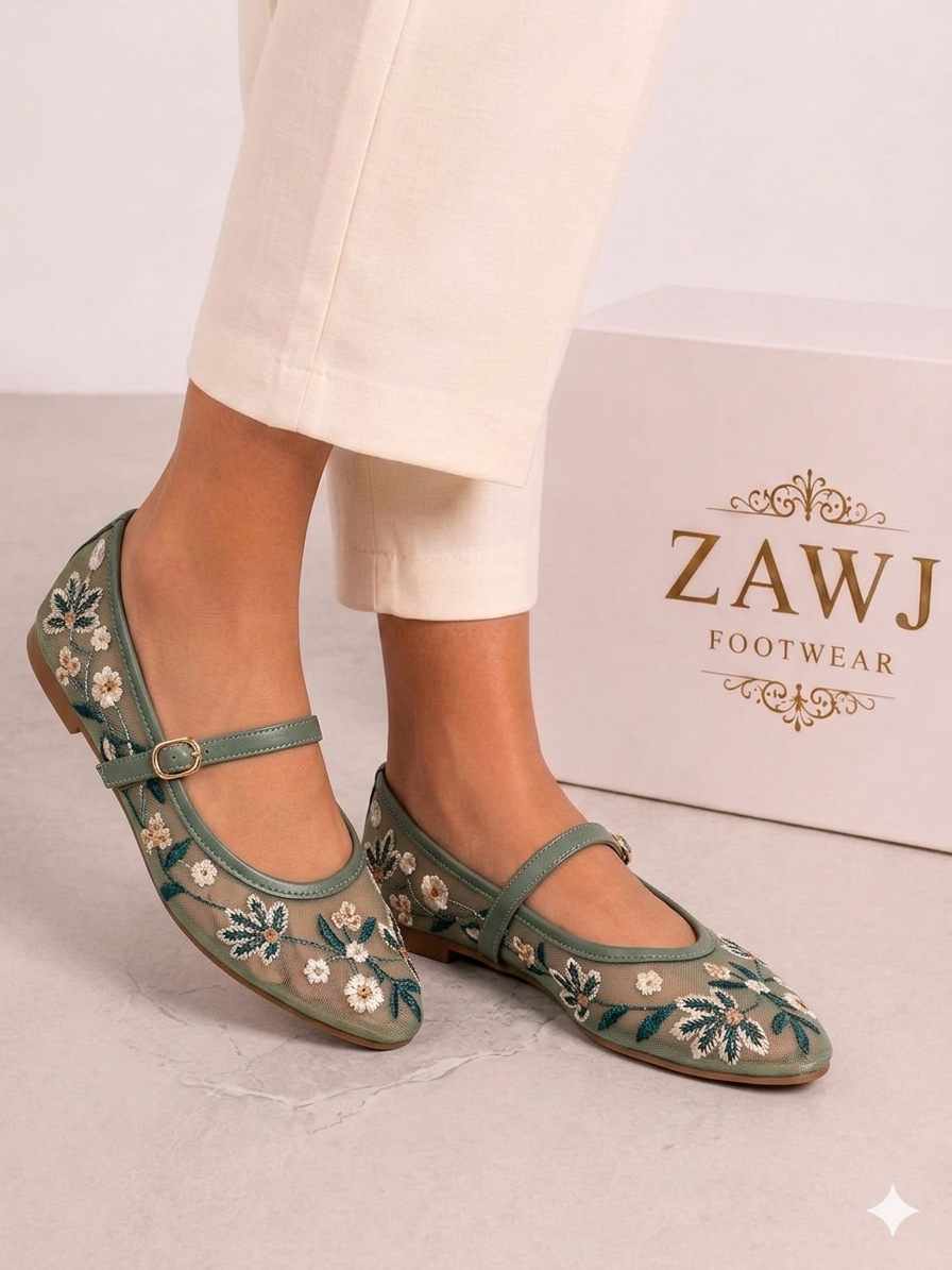 Multi Floral Embroidery Pumps