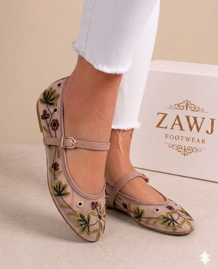 Multi Floral Embroidery Pumps